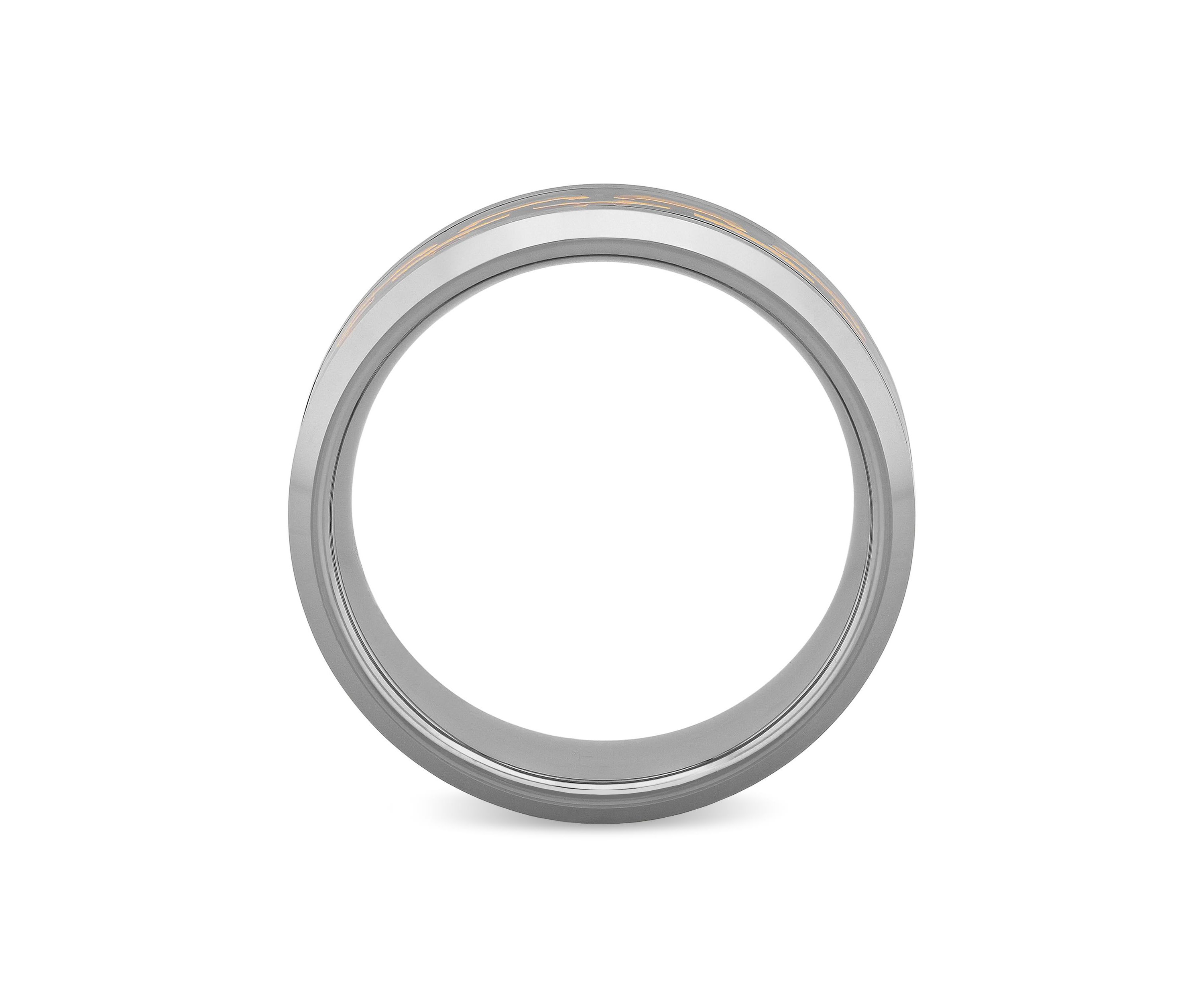 Chain Inlay 8mm Beveled Band in Tungsten