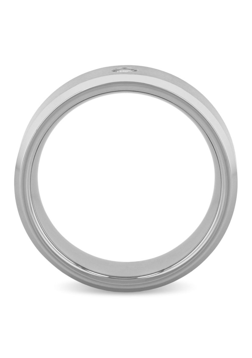 0.05 c.t. Diamond 8mm Beveled Band in Tungsten