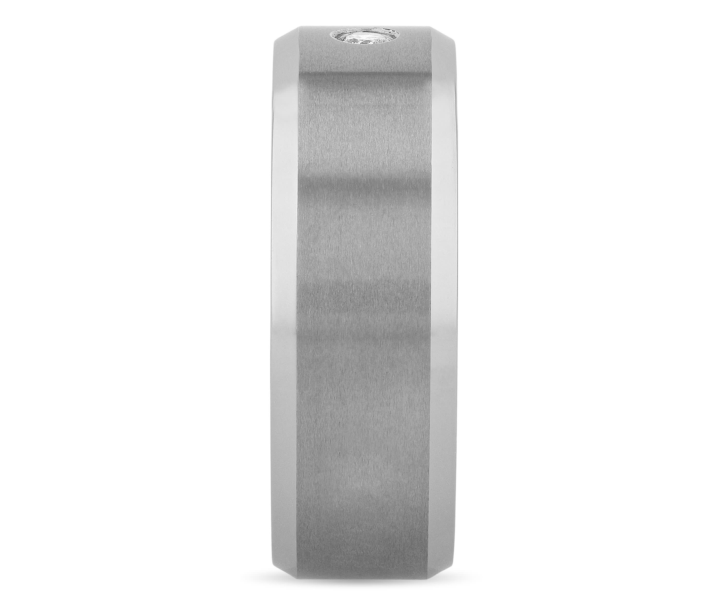 0.05 c.t. Diamond 8mm Beveled Band in Tungsten