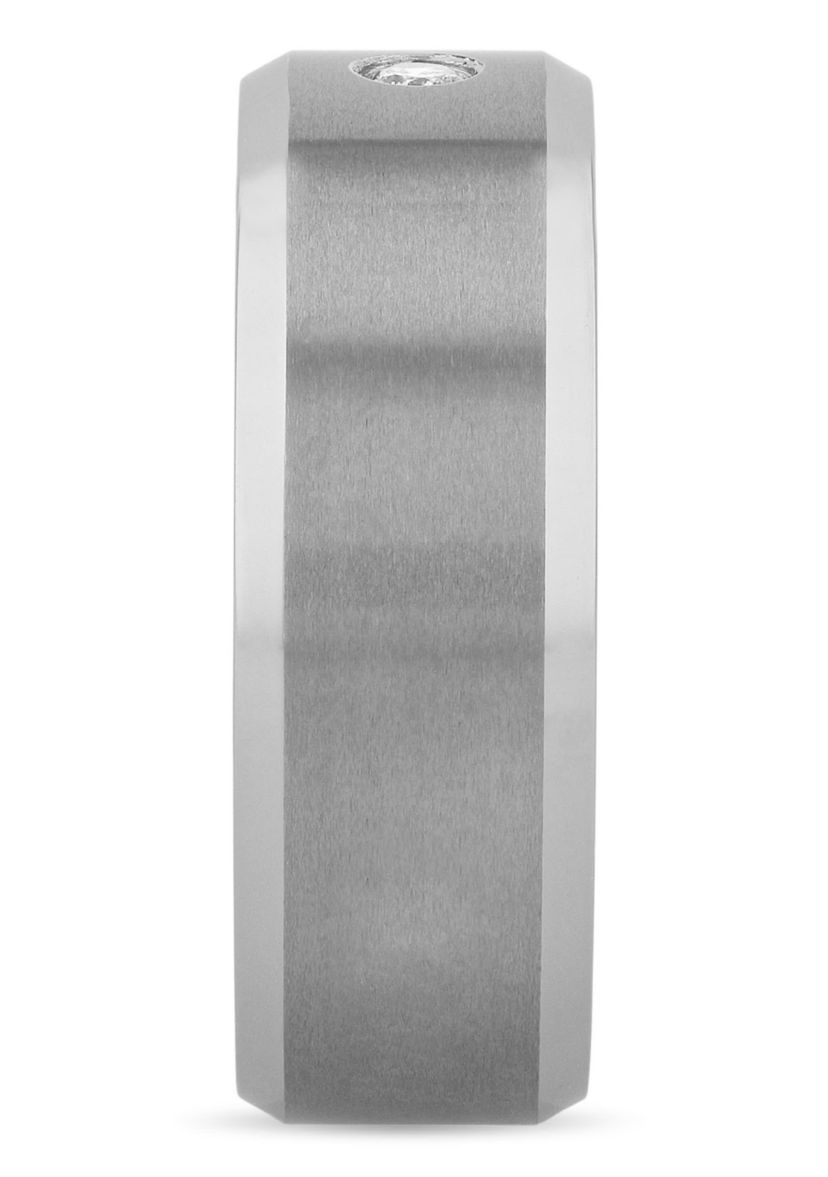 0.05 c.t. Diamond 8mm Beveled Band in Tungsten