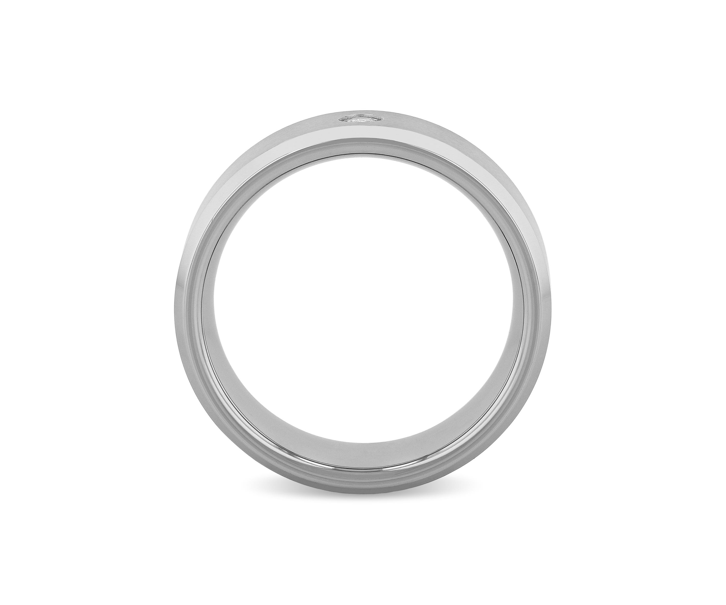 0.05 c.t. Diamond 8mm Beveled Band in Tungsten