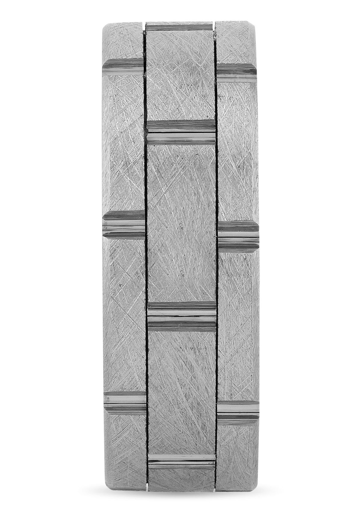 Brick Pattern 8mm band in Tungsten