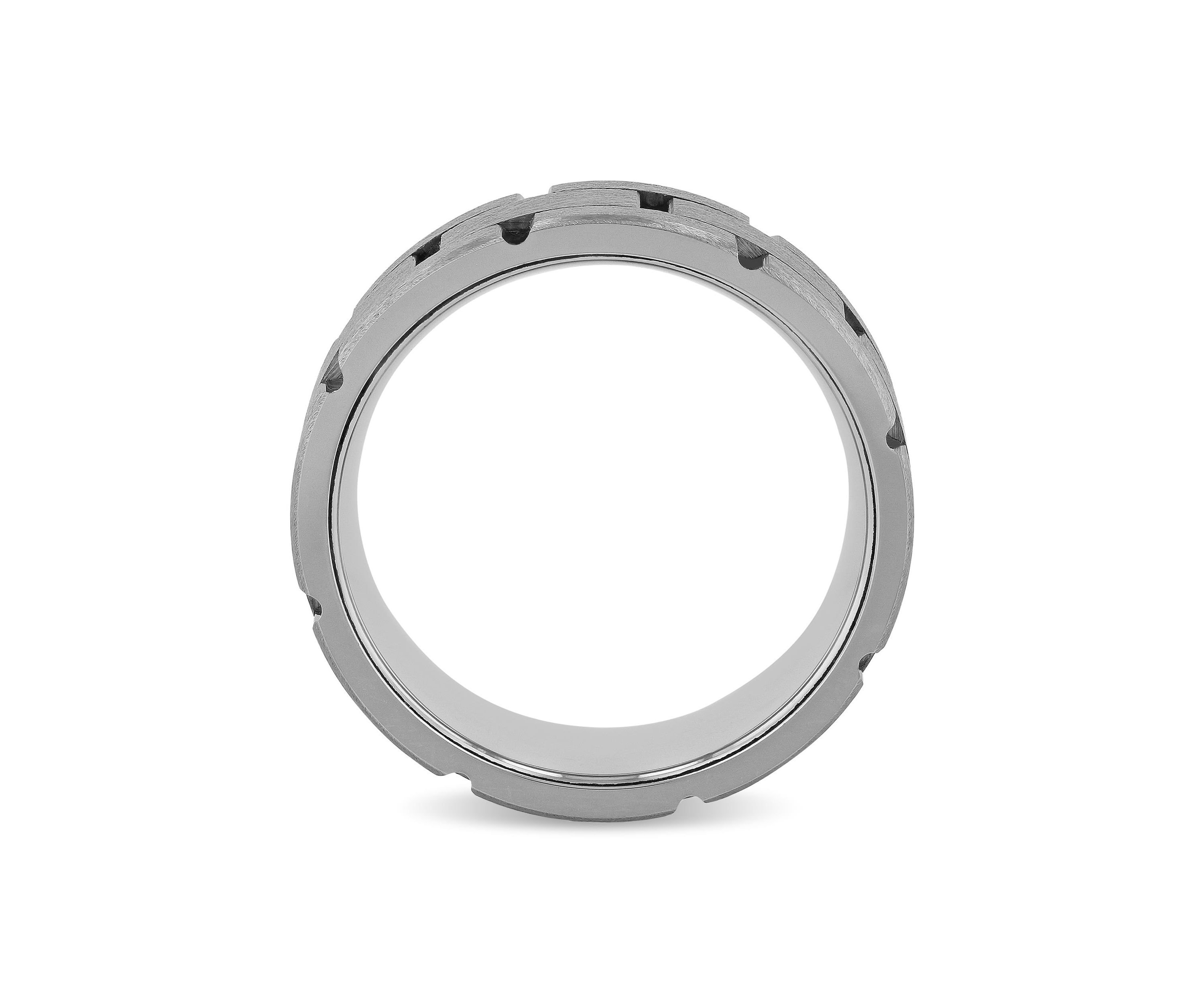 Brick Pattern 8mm band in Tungsten
