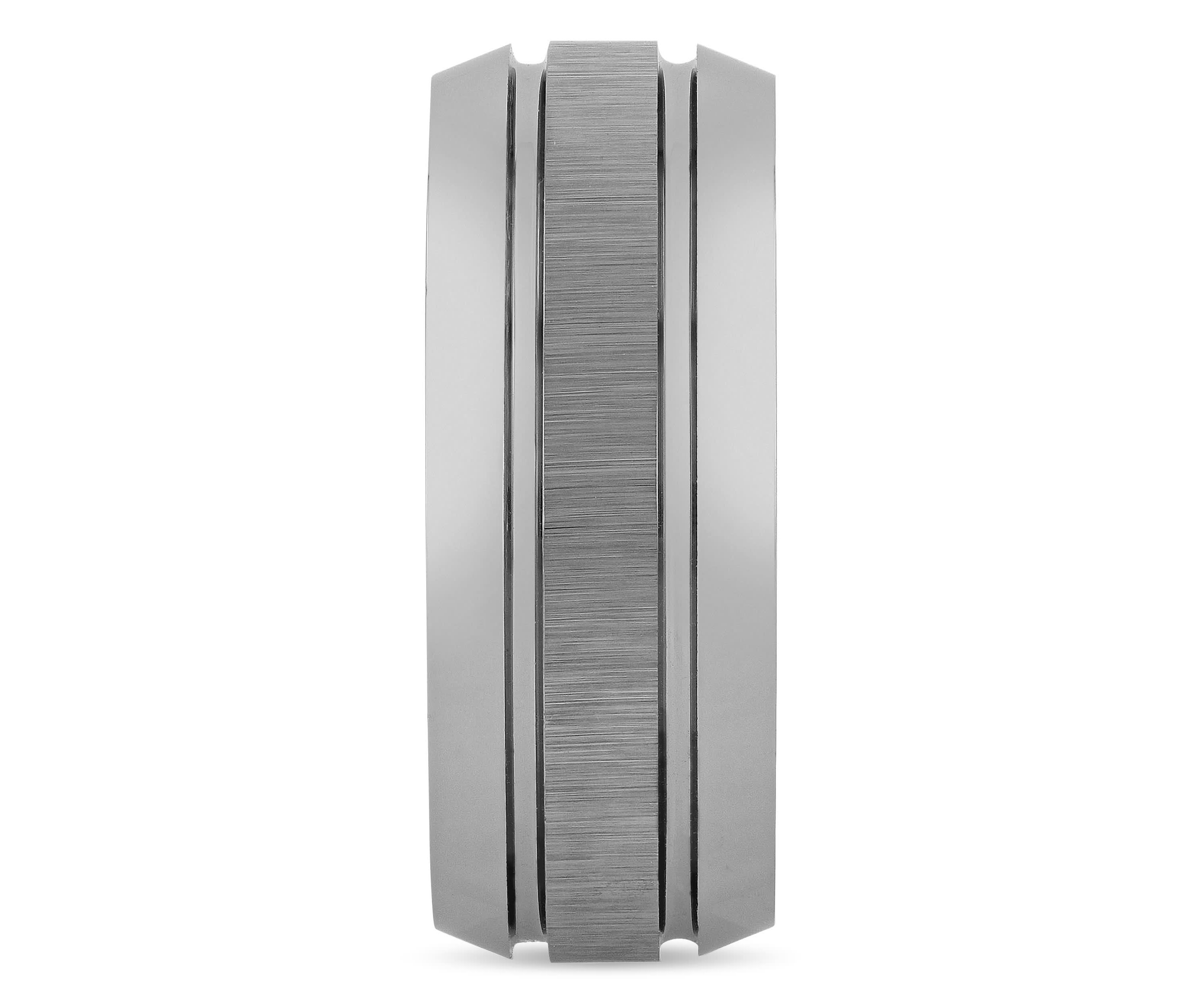 Brushed Center 9mm Beveled Band in Tungsten