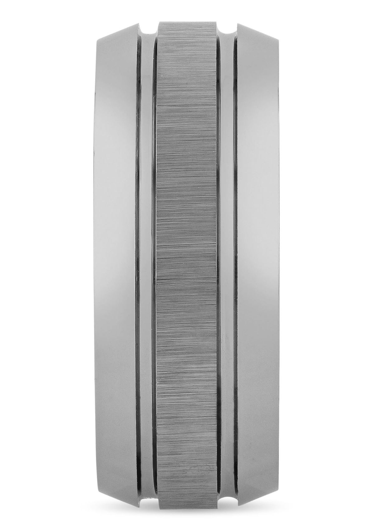Brushed Center 9mm Beveled Band in Tungsten