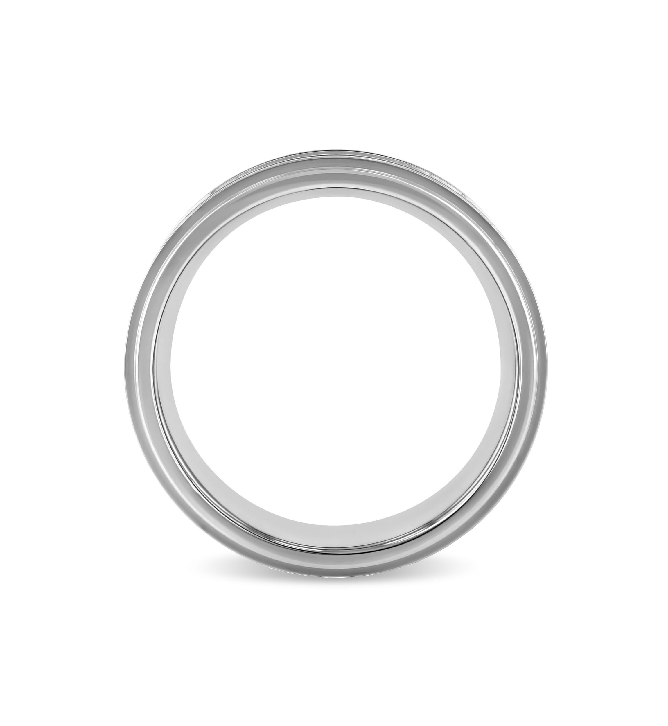 0.15 c.t.t.w. Diamond Milgrain 8mm Step Edge Band in Two-tone Stainless Steel
