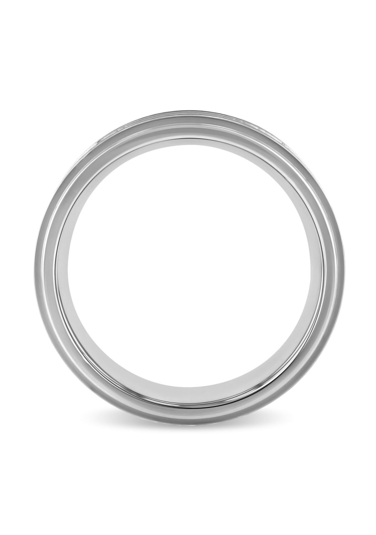 0.15 c.t.t.w. Diamond Milgrain 8mm Step Edge Band in Two-tone Stainless Steel