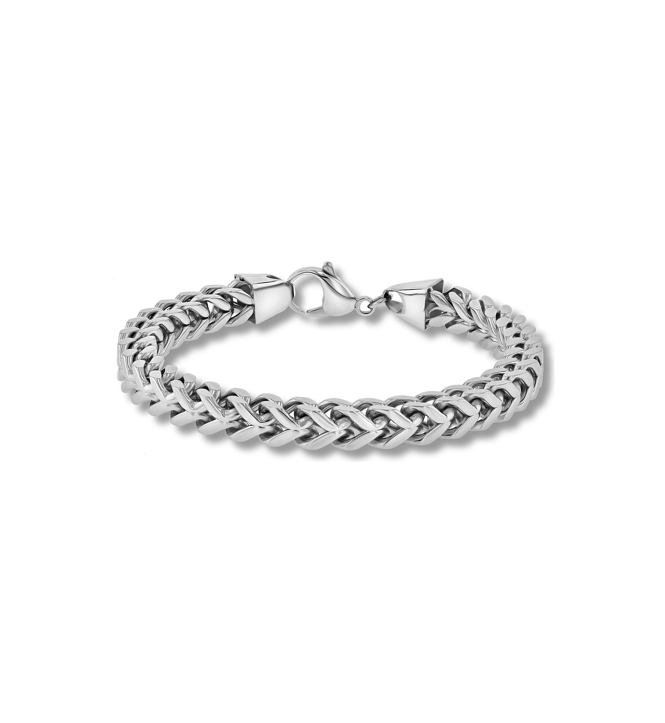 Curb Link Chain Bracelet and Necklace Set in Two-Tone Stainless Steel