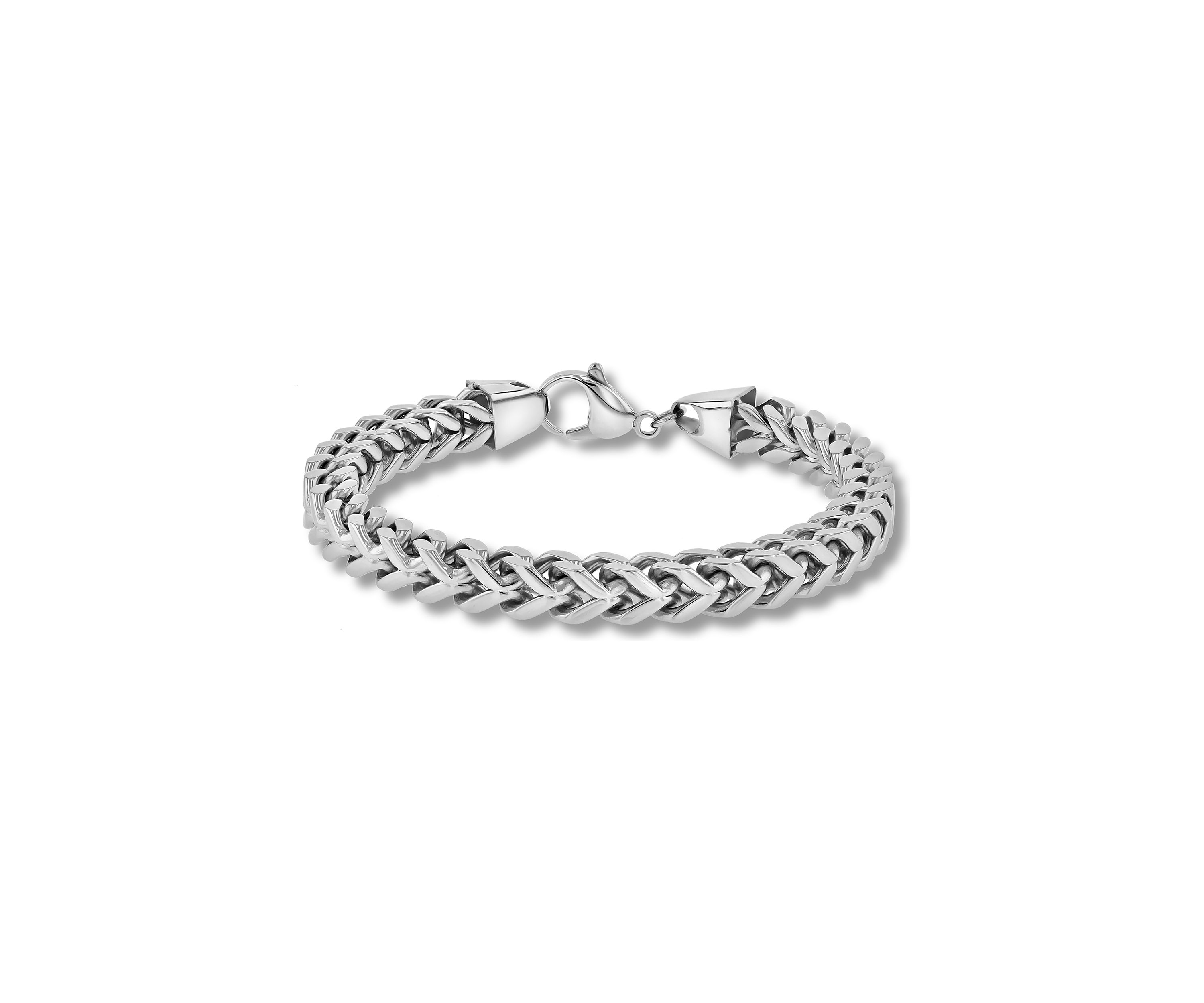 Curb Link Chain Bracelet and Necklace Set in Two-Tone Stainless Steel