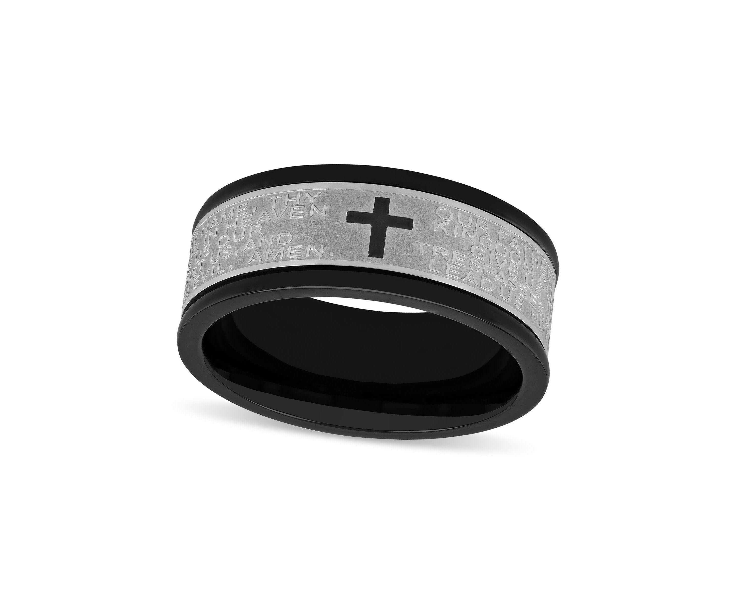 The Lords Prayer 9mm Band in Two-tone Stainless Steel