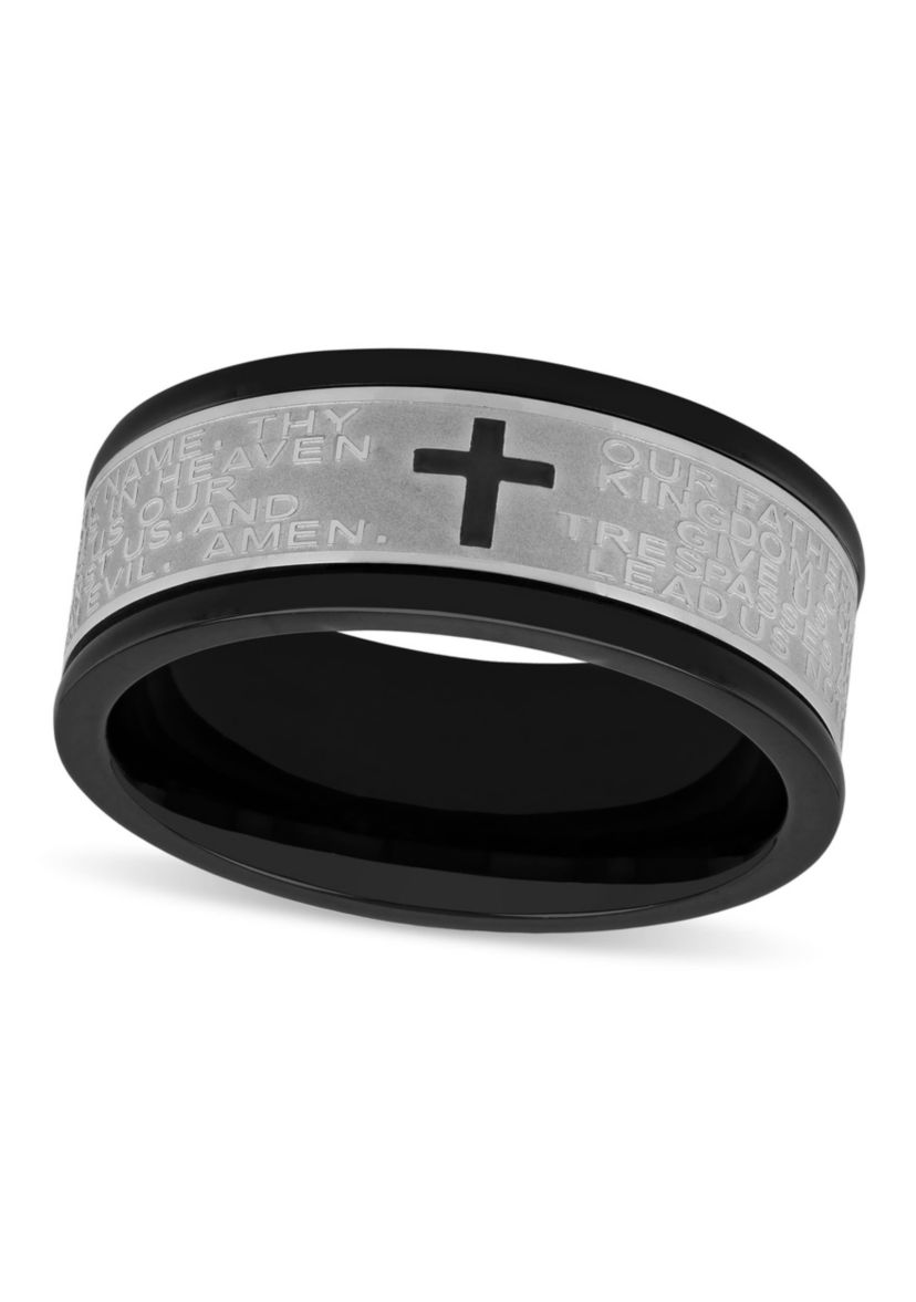 The Lords Prayer 9mm Band in Two-tone Stainless Steel