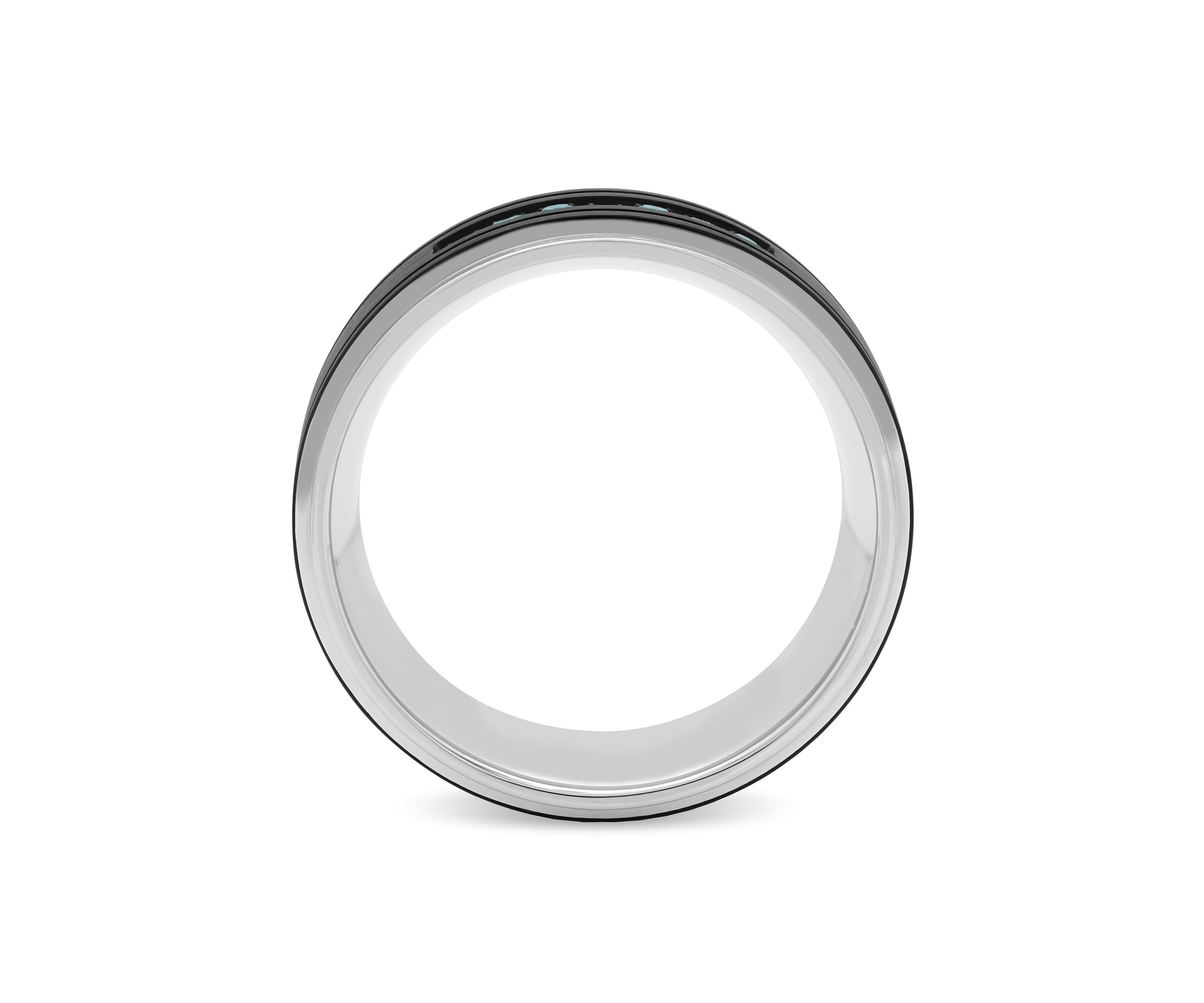 0.15 c.t.t.w. Blue Diamond 9mm Band in Two-tone Stainless Steel