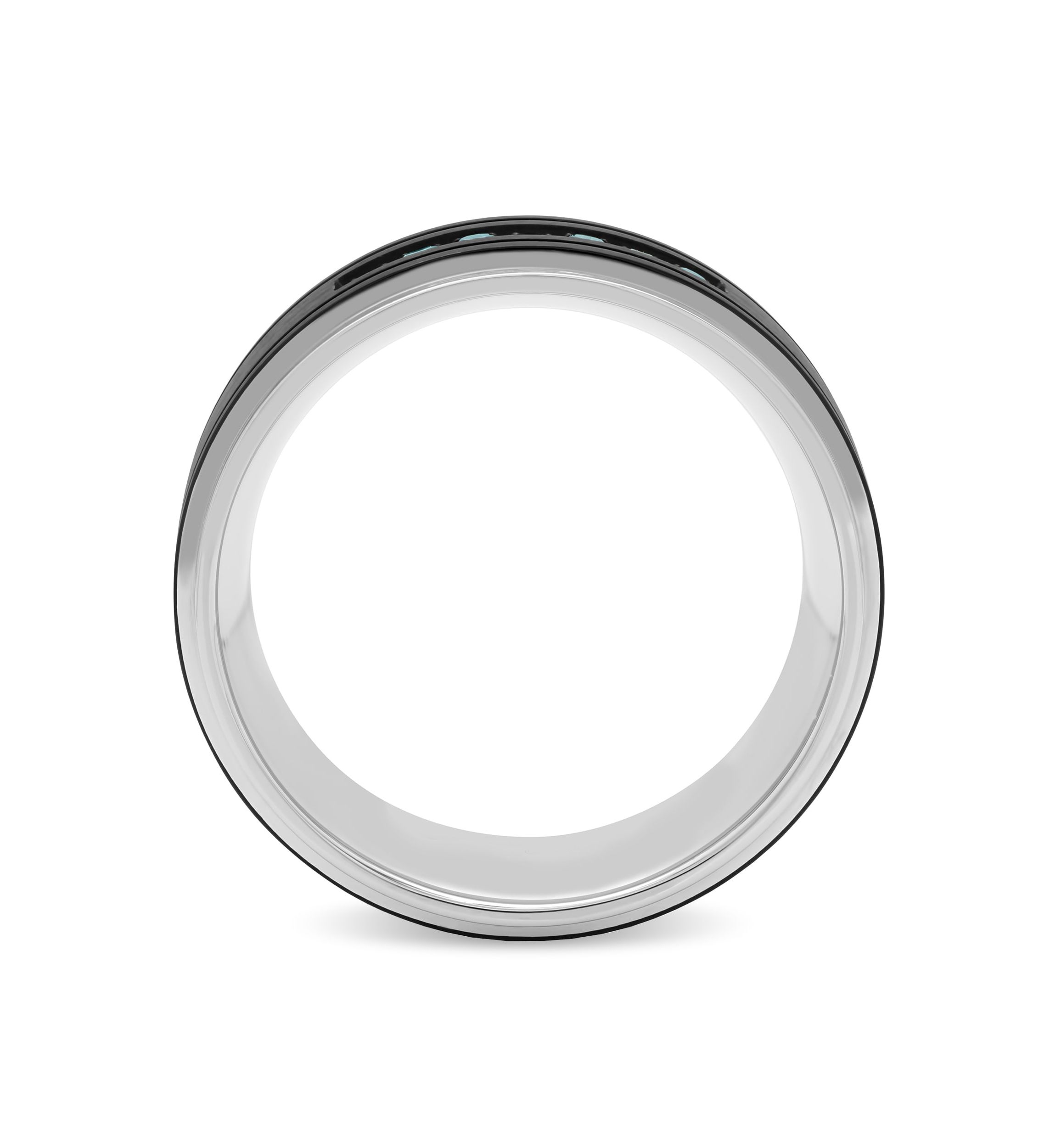 0.15 c.t.t.w. Blue Diamond 9mm Band in Two-tone Stainless Steel