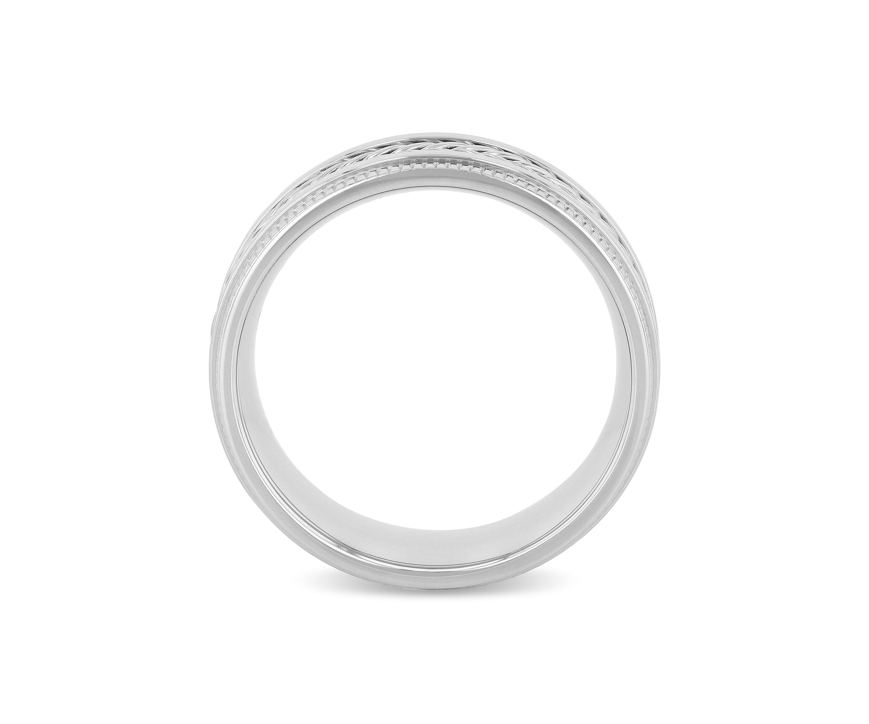 Braided Rope Design 8mm Band in Stainless Steel