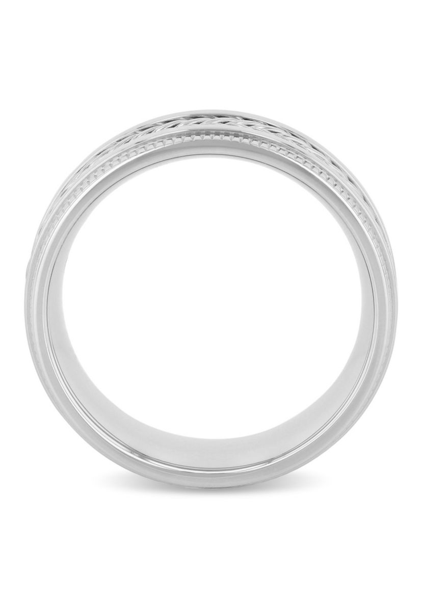 Braided Rope Design 8mm Band in Stainless Steel