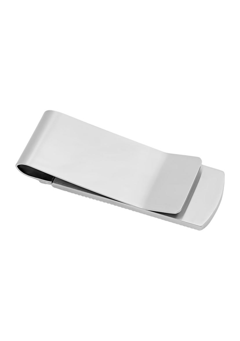  1/10 ct. t.w. Diamond Accent Zipper Edge Money Clip in Stainless Steel