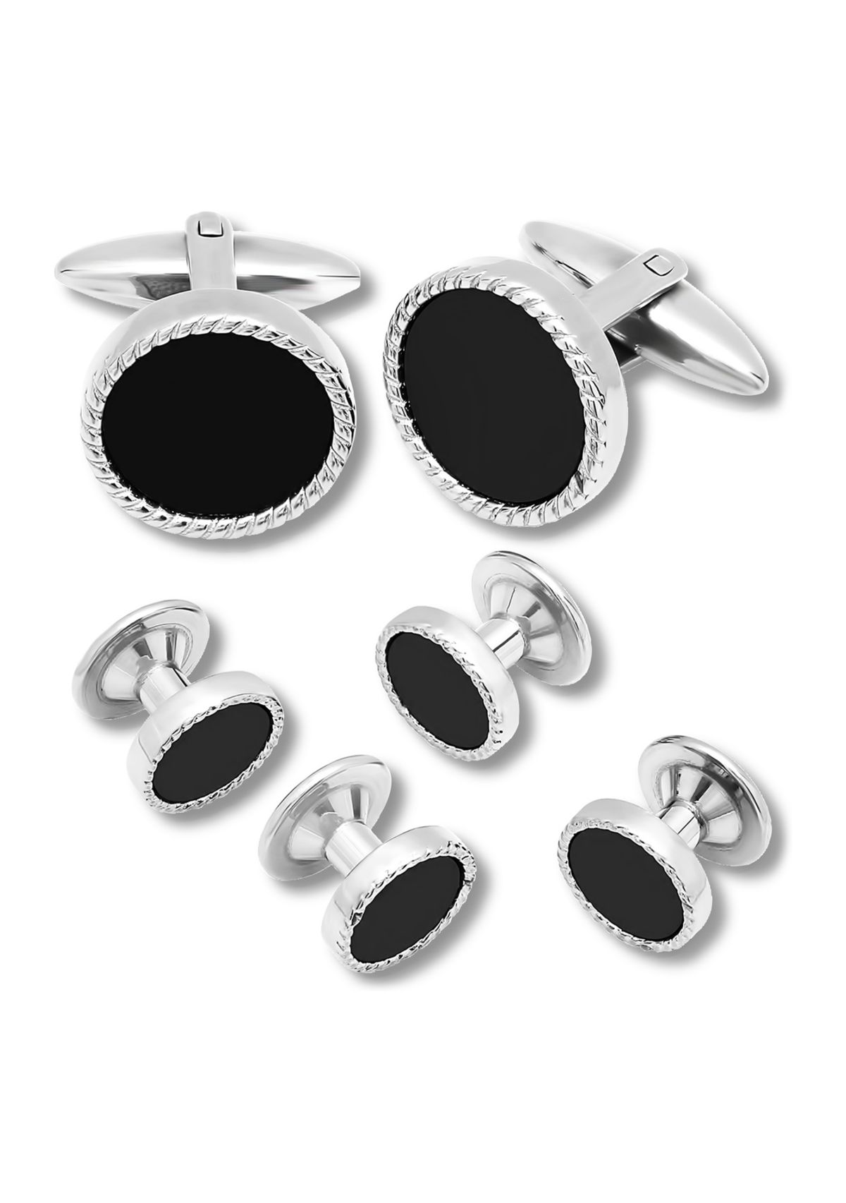 Tuxedo Studs and Cufflinks Set in Stainless Steel