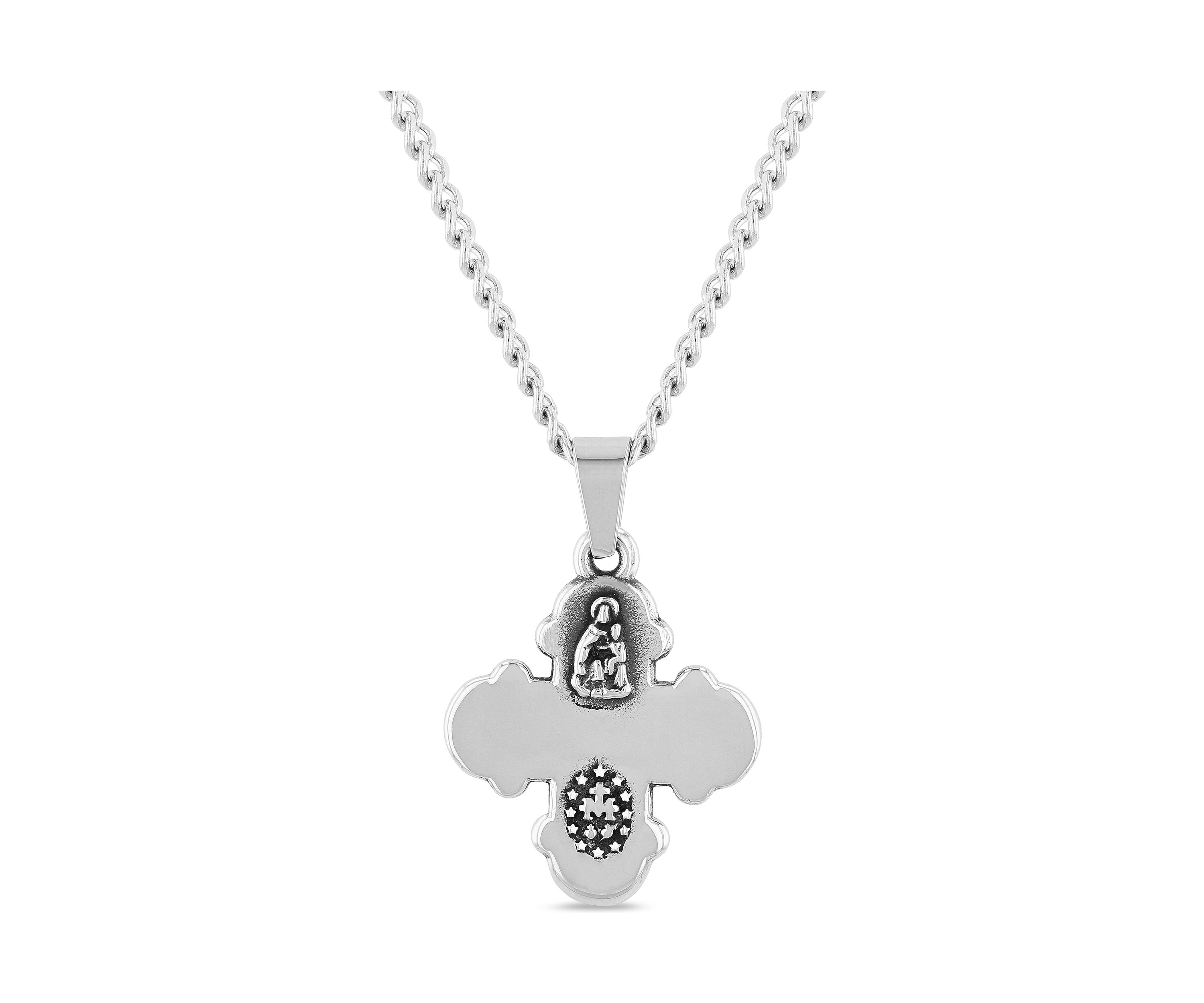 All Saints Cross Pendant Necklace in Stainless Steel