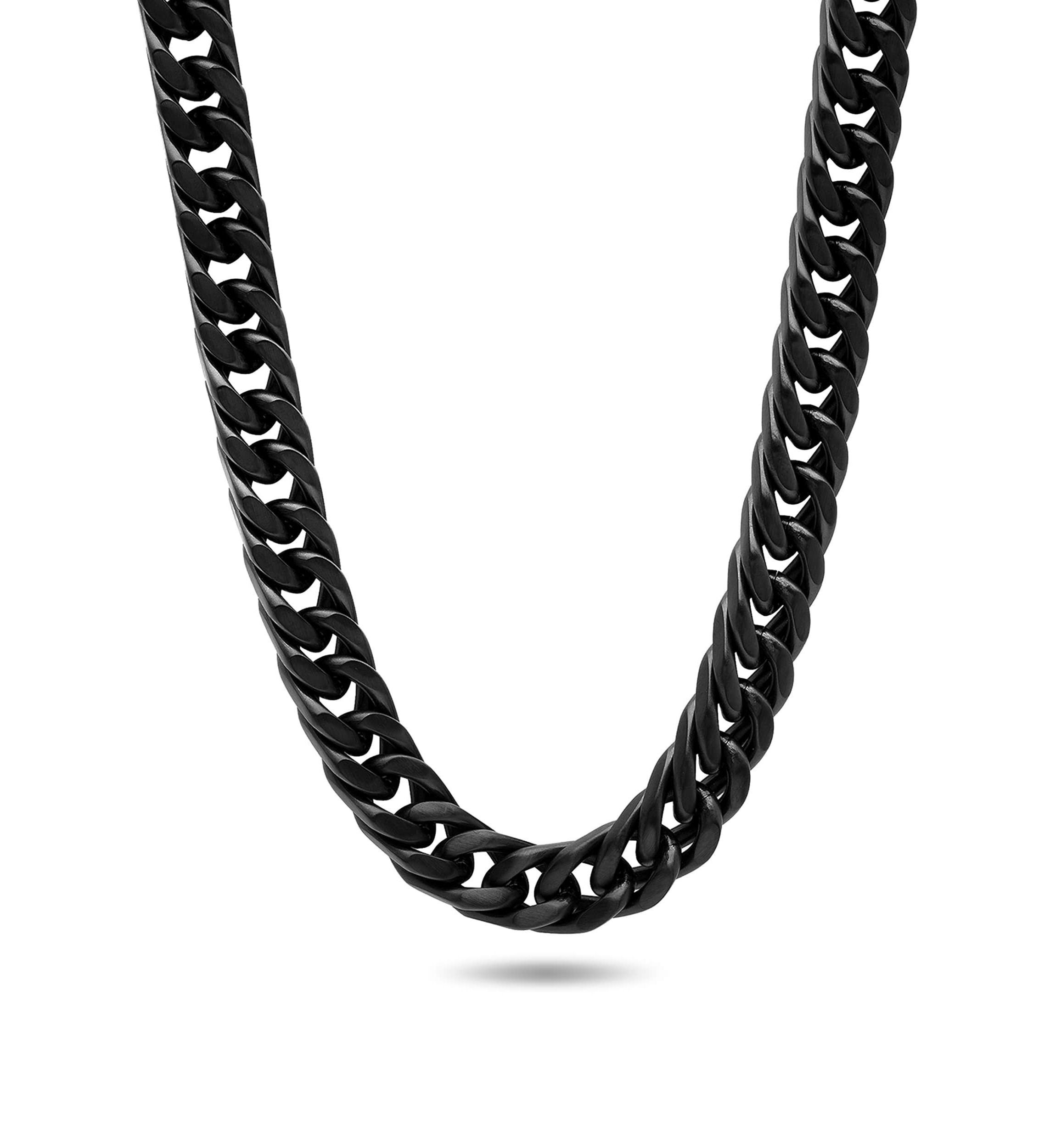 Stainless Steel Black Finish Curb Link Matte Chain