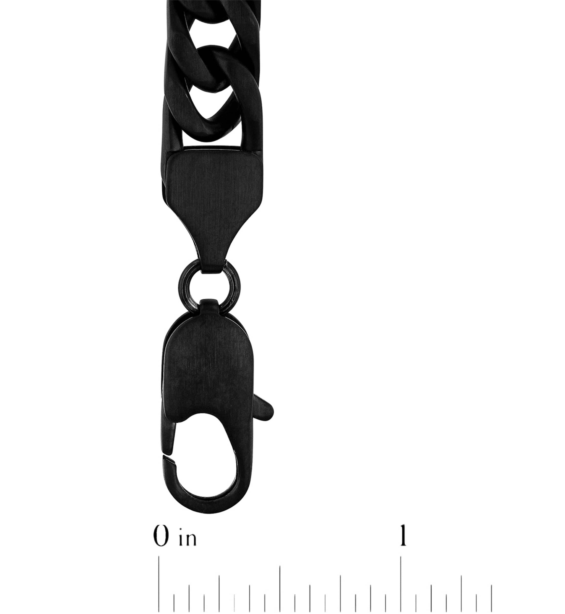 Stainless Steel Black Finish Curb Link Matte Chain
