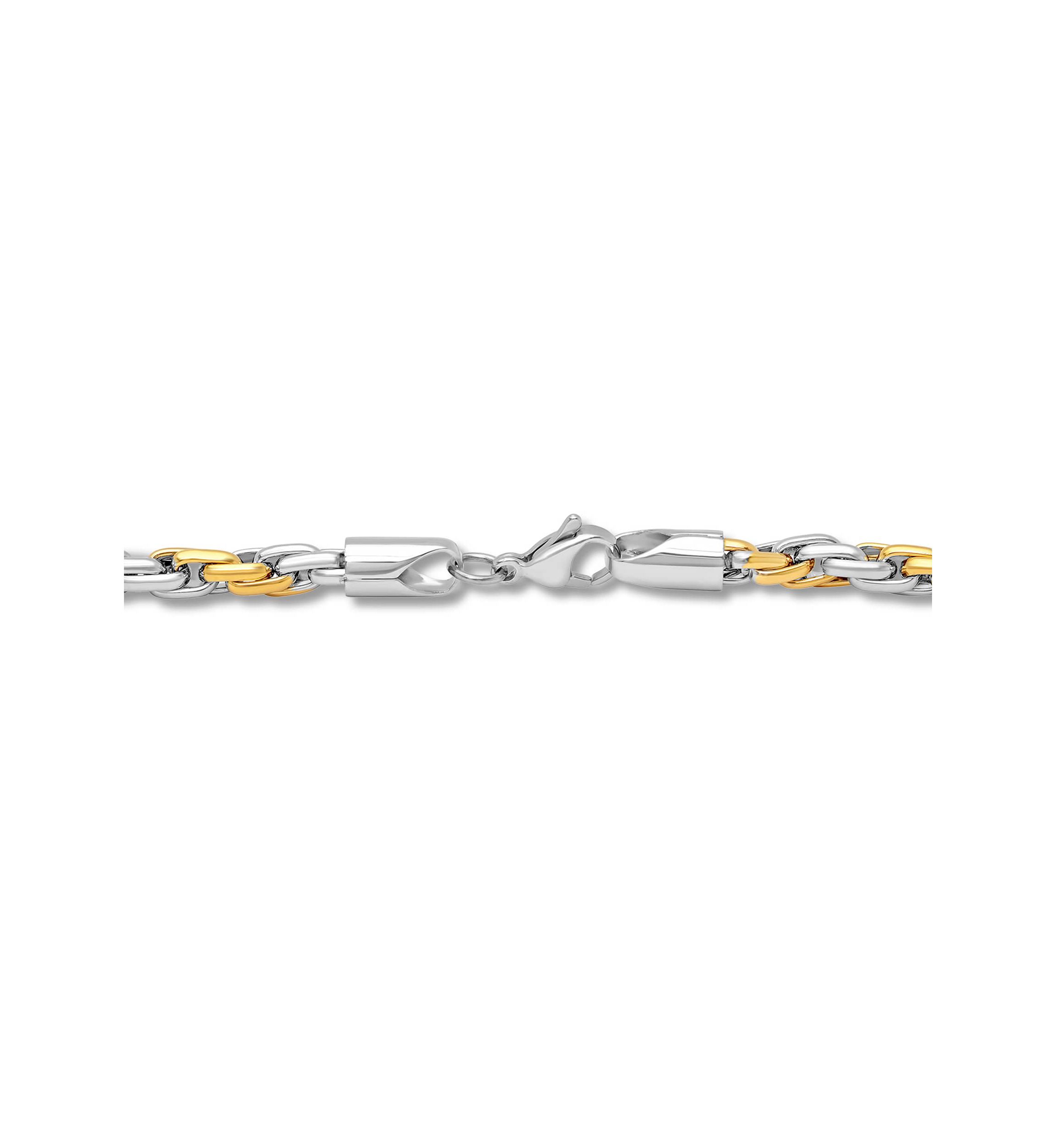 Stainless Steel Mens Two-Tone Rope Chain