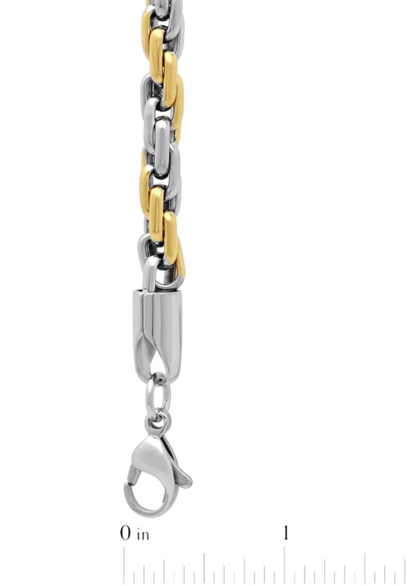 Stainless Steel Mens Two-Tone Rope Chain