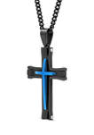 Stacked Cross Pendant in Two-Tone Stainless Steel