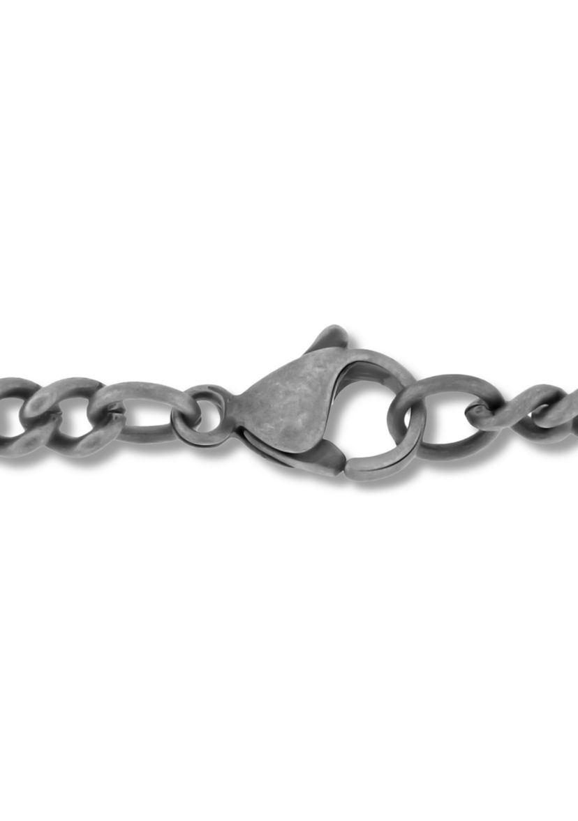 Antique Dagger Pendant Necklace in Gunmetal Stainless Steel