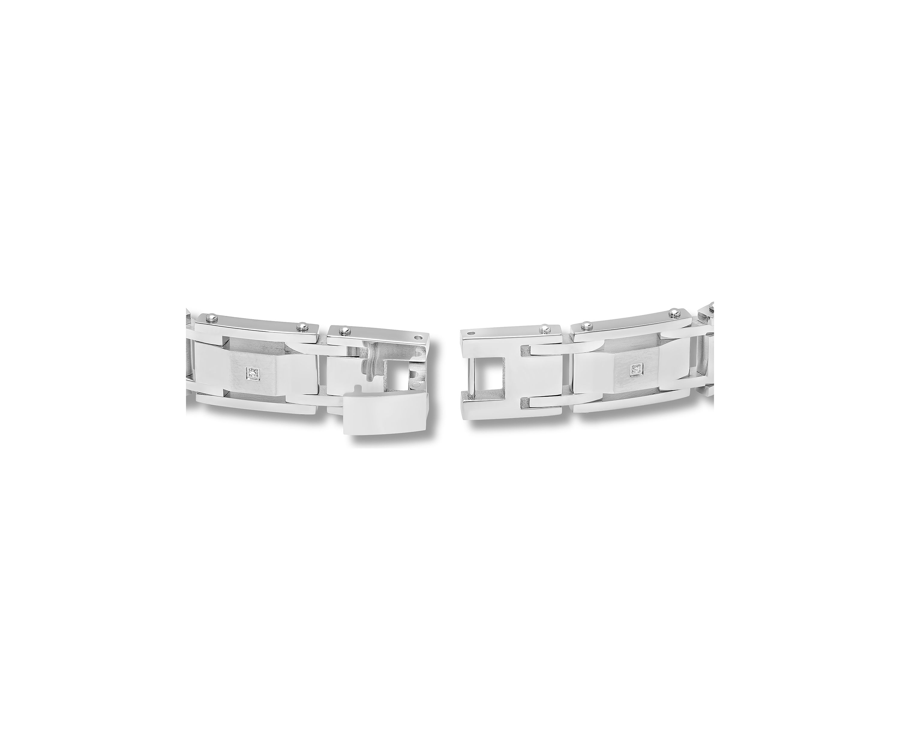 1/10 ct. t.w. Diamond Link Bracelet in Stainless Steel