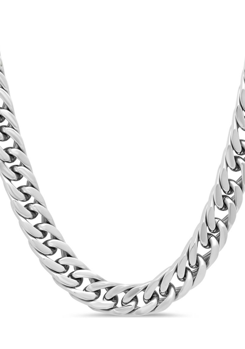 Curb Link Chain Necklace in Stainless Steel