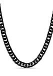 Curb Link Chain Necklace in Black Stainless Steel