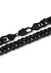 Curb Link Chain Necklace in Black Stainless Steel