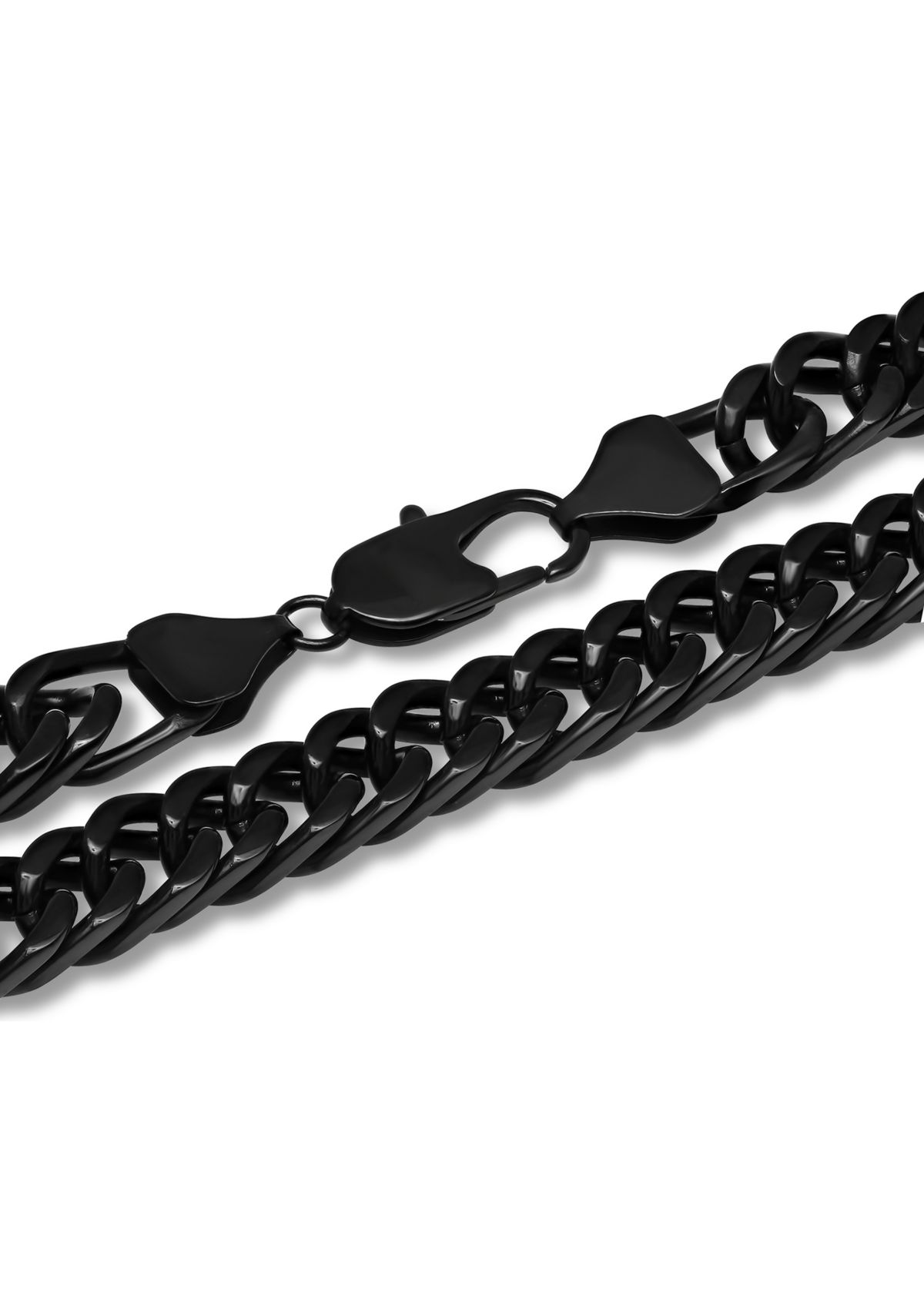 Curb Link Chain Necklace in Black Stainless Steel