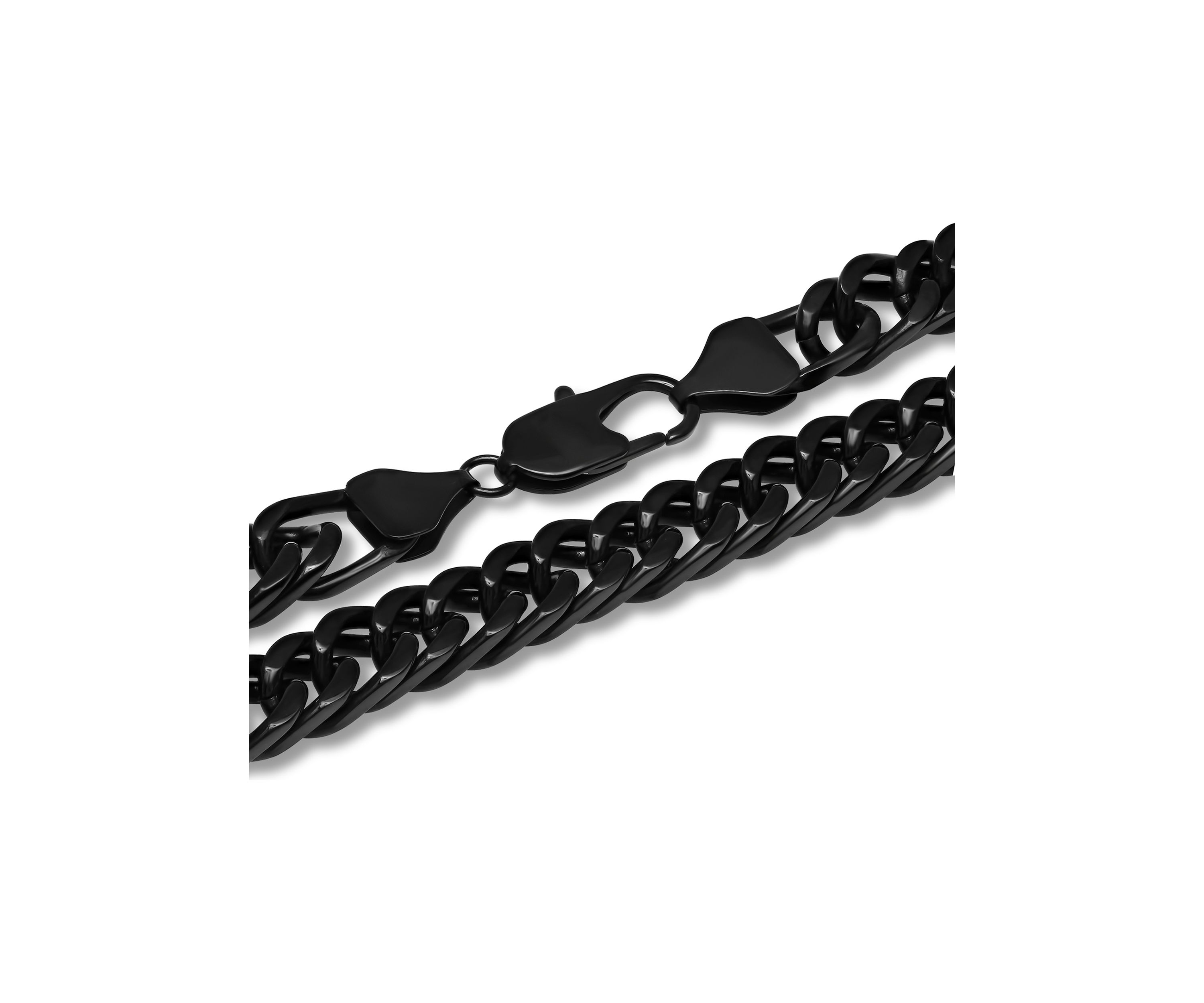 Curb Link Chain Necklace in Black Stainless Steel