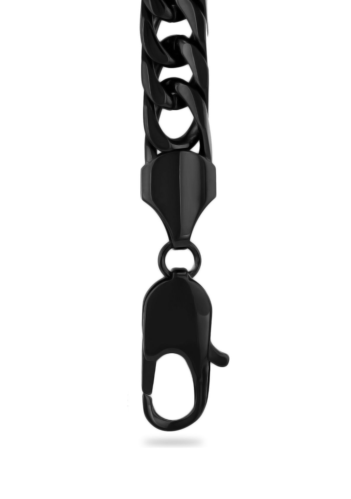 Curb Link Chain Necklace in Black Stainless Steel