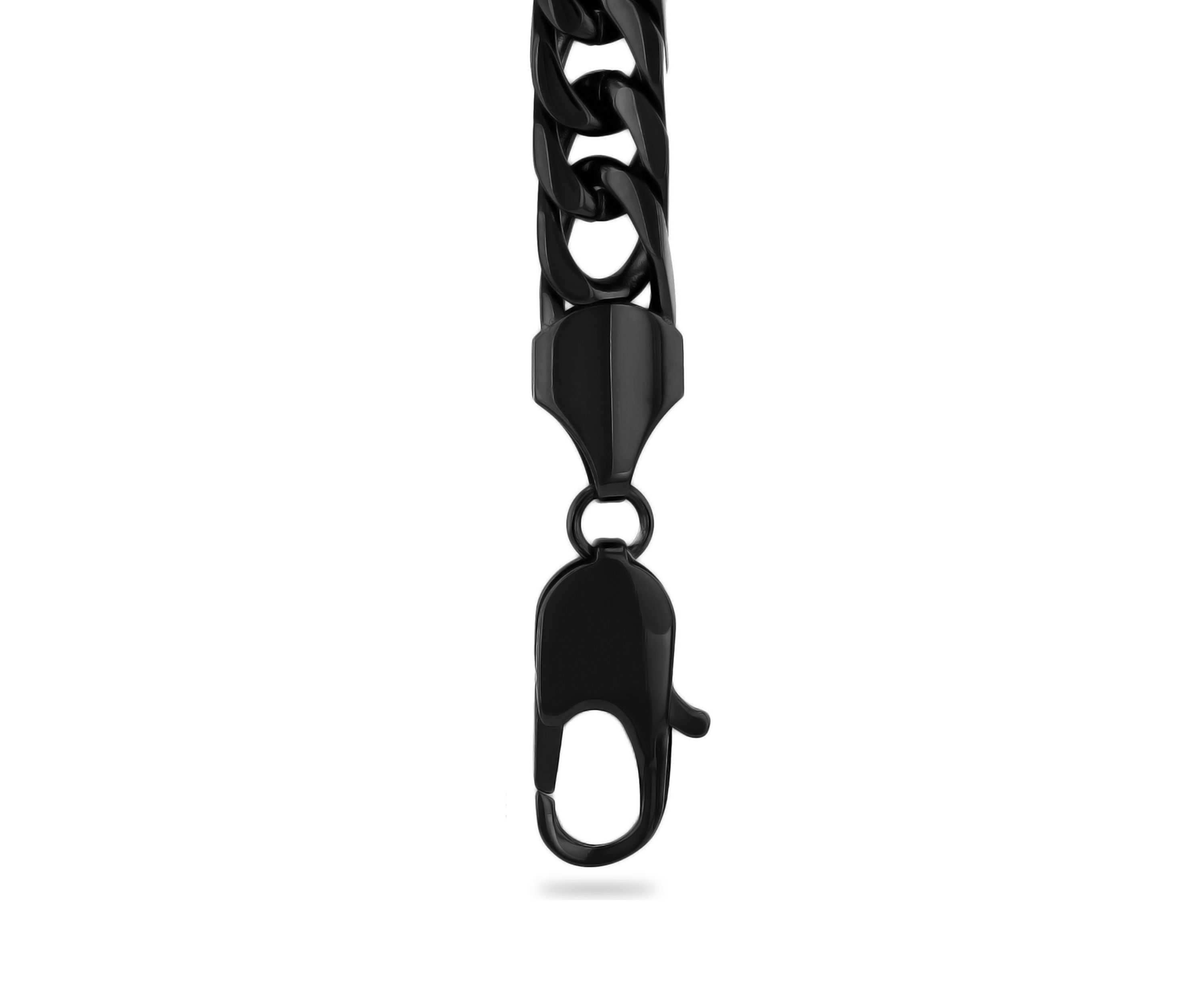 Curb Link Chain Necklace in Black Stainless Steel