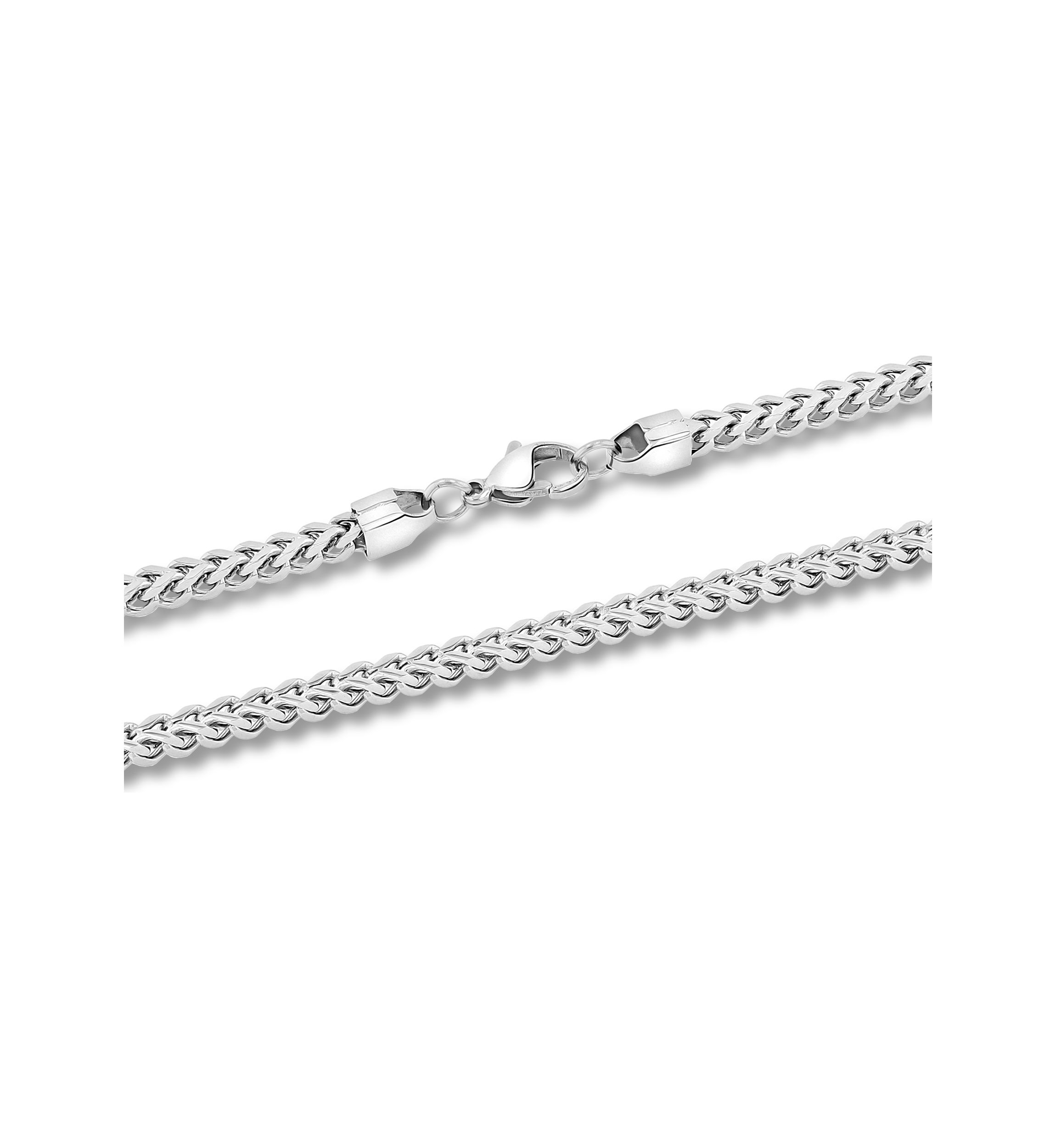 Franco Link Chain Bracelet and Necklace Set in Stainless Steel