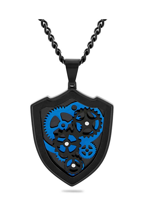 Belk & Co. Gear and Shield Pendant Necklace