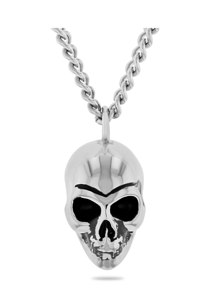 Dark Skull Pendant Necklace in Stainless Steel