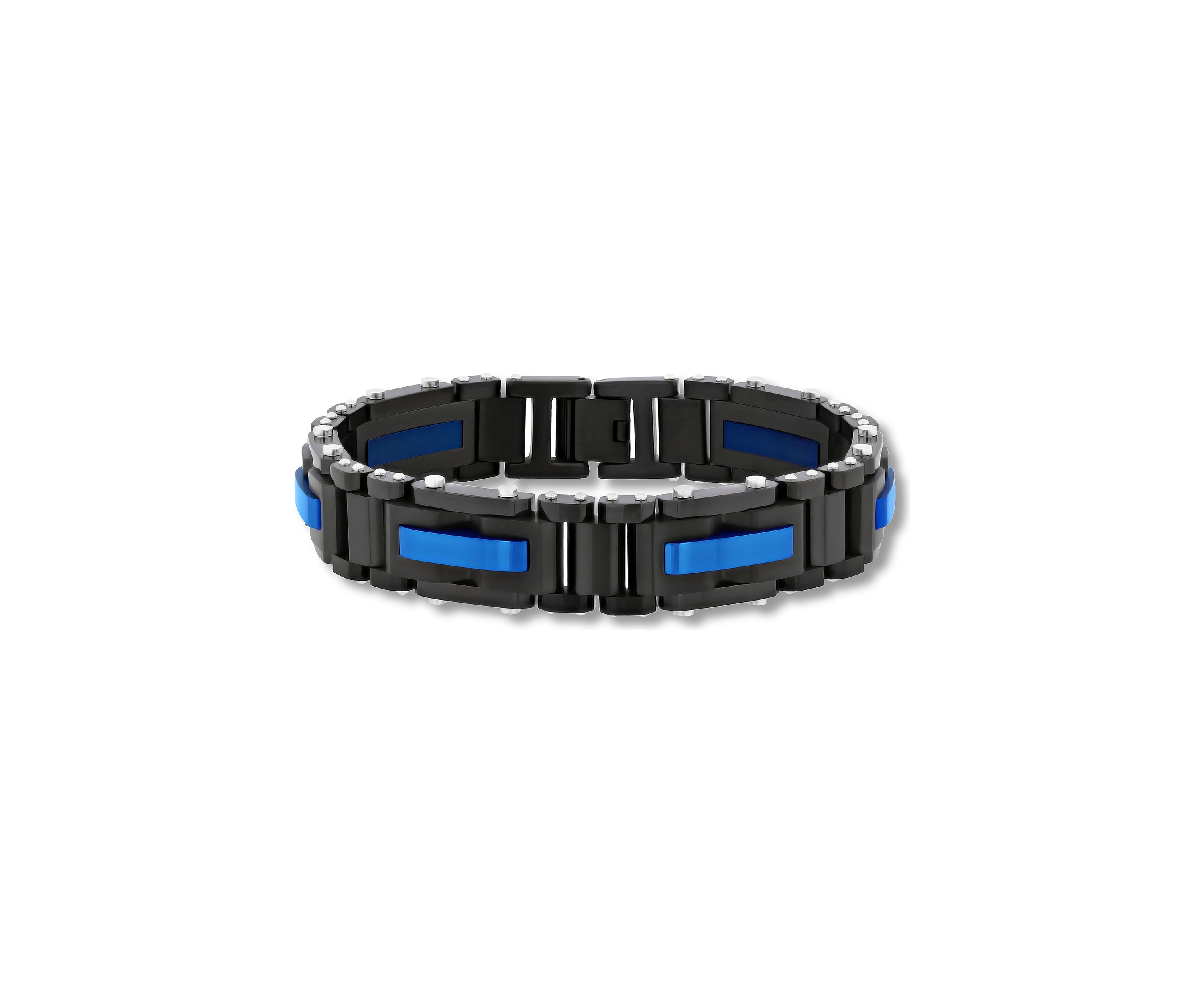 Riveted Link Bracelet in Two-Tone Stainless Steel