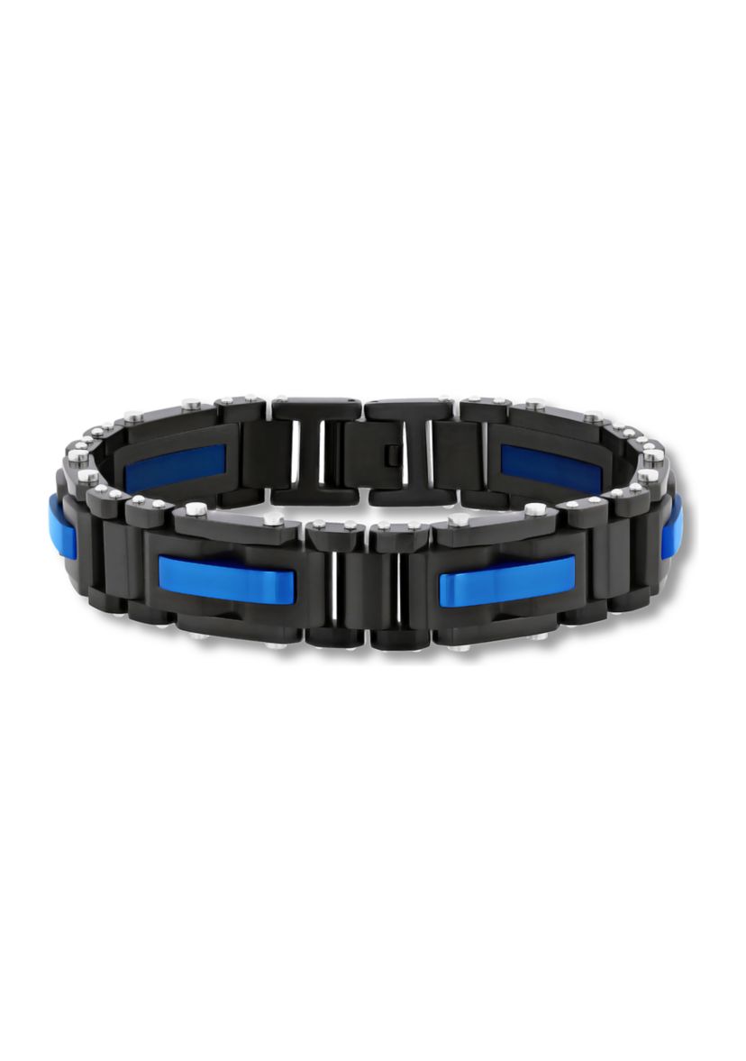 Riveted Link Bracelet in Two-Tone Stainless Steel