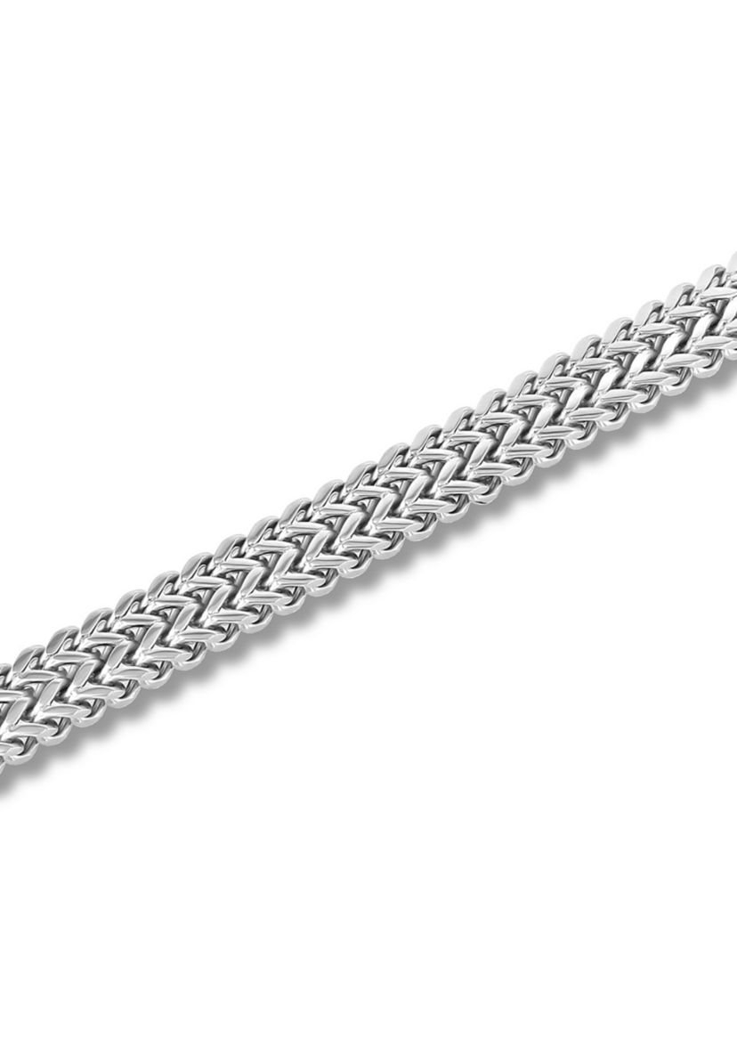 Double Lions Head Franco Chain Bracelet in Stainless Steel