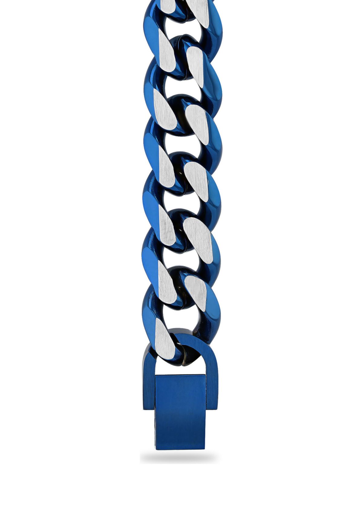 Beveled Curb Link Chain Necklace in Two-Tone Stainless Steel