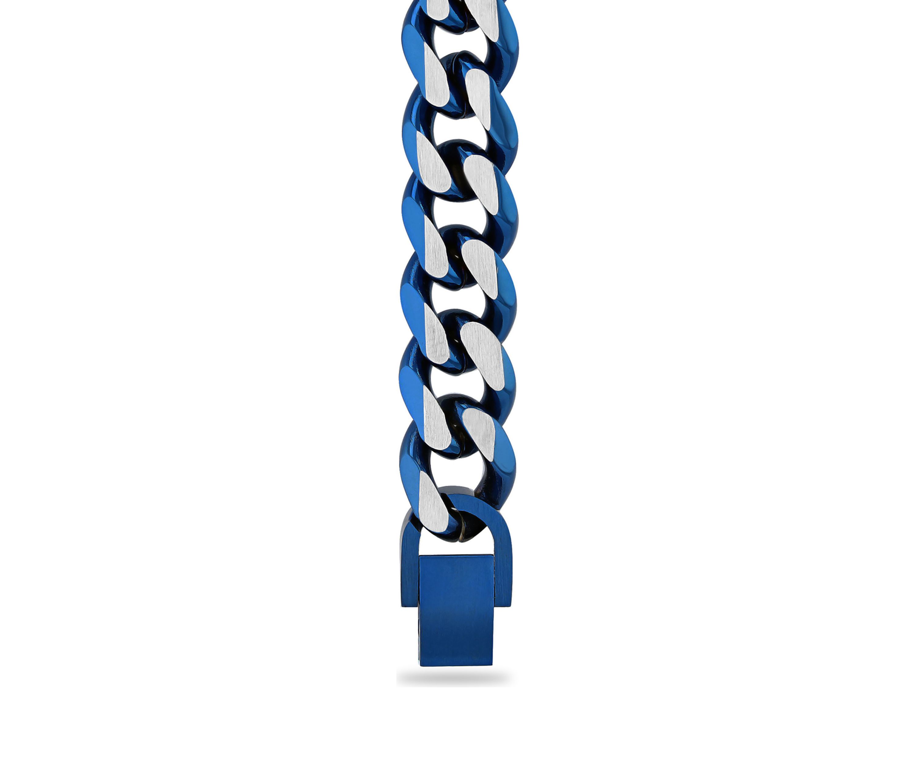 Beveled Curb Link Chain Necklace in Two-Tone Stainless Steel