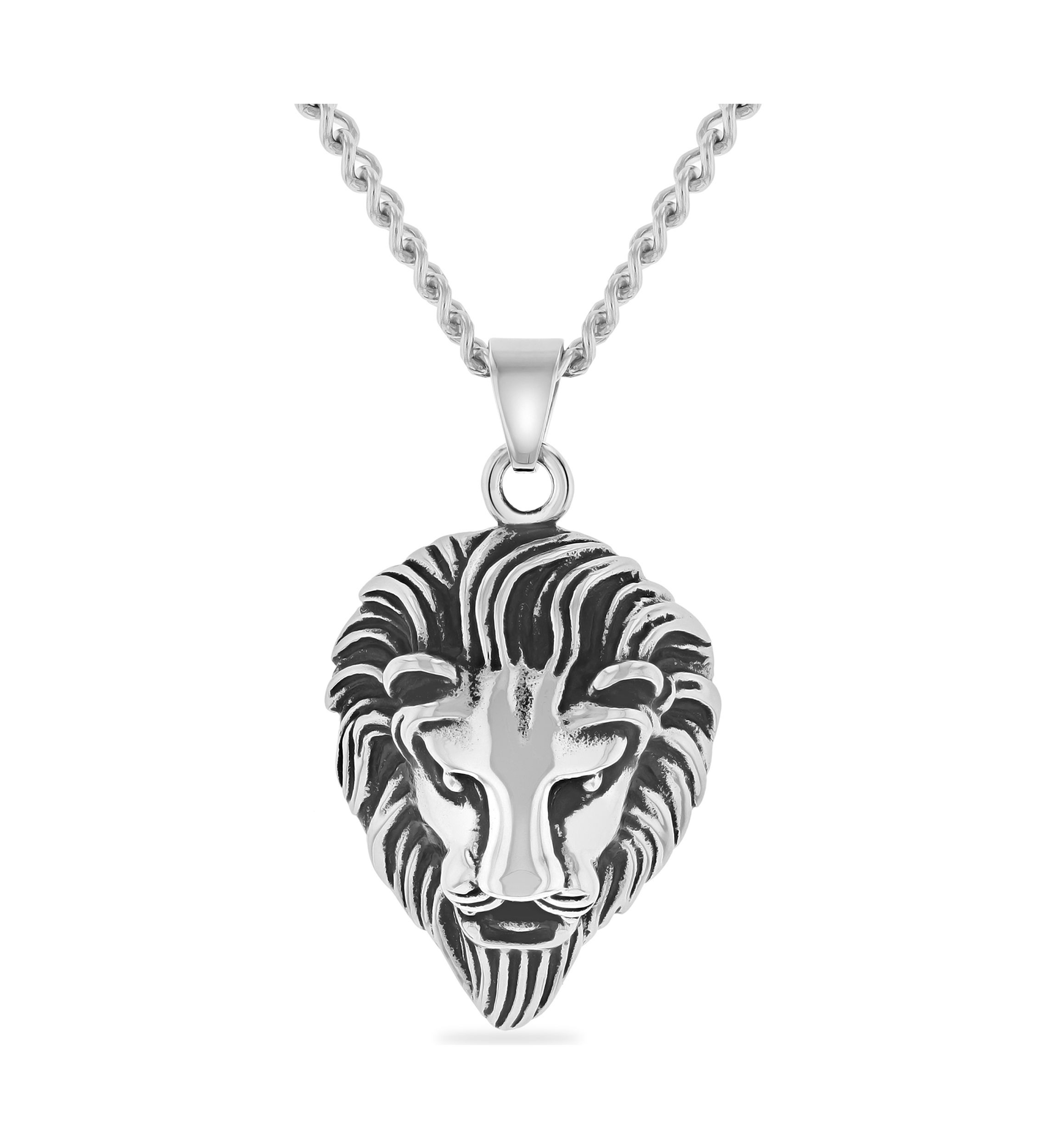 Lions Head Pendant in Stainless Steel