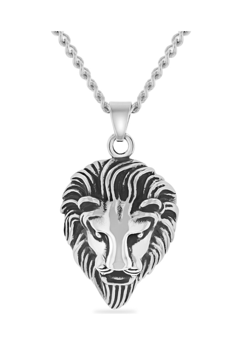 Lions Head Pendant in Stainless Steel
