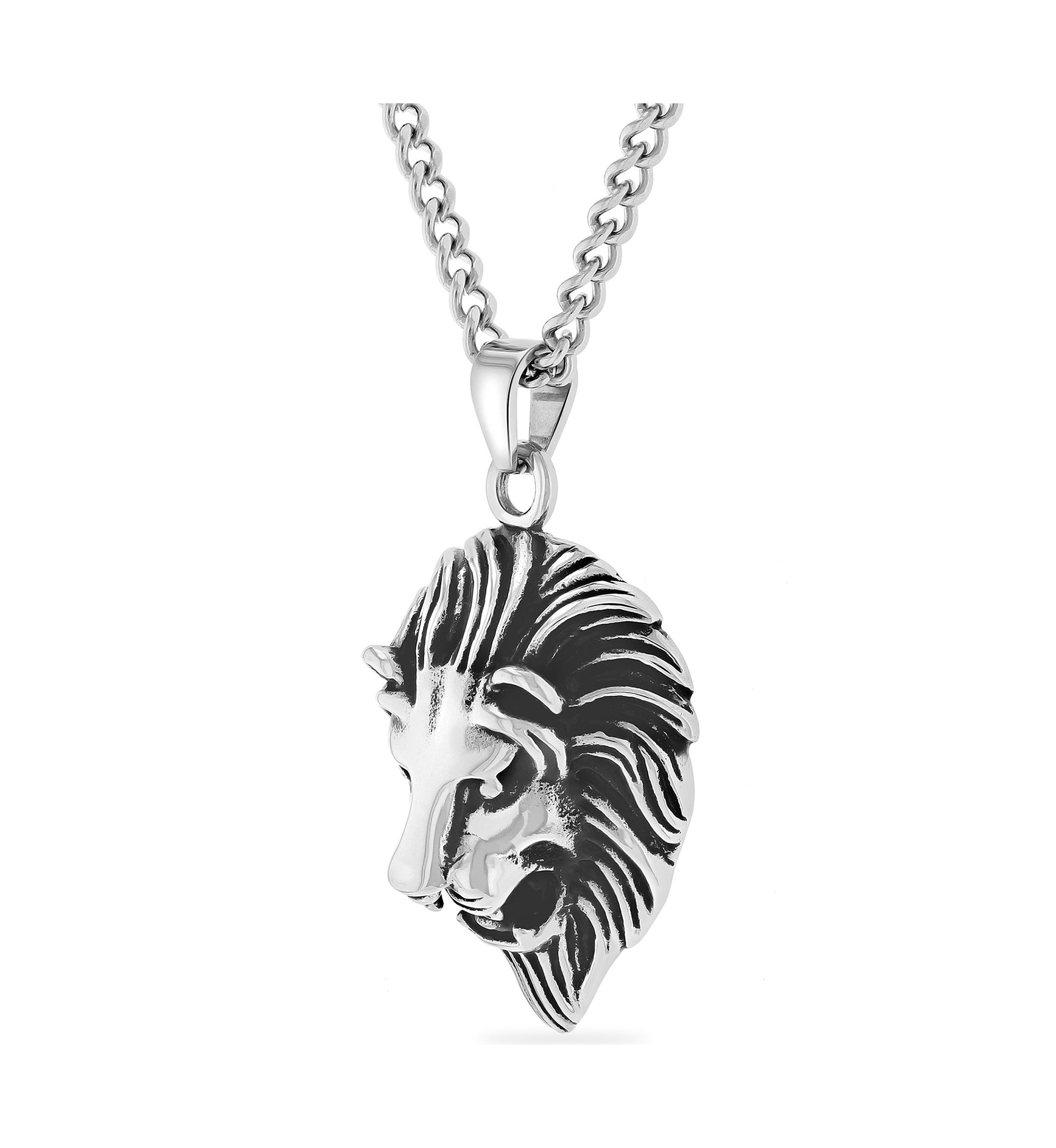 Lions Head Pendant in Stainless Steel