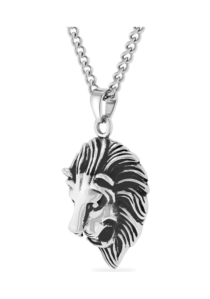 Lions Head Pendant in Stainless Steel
