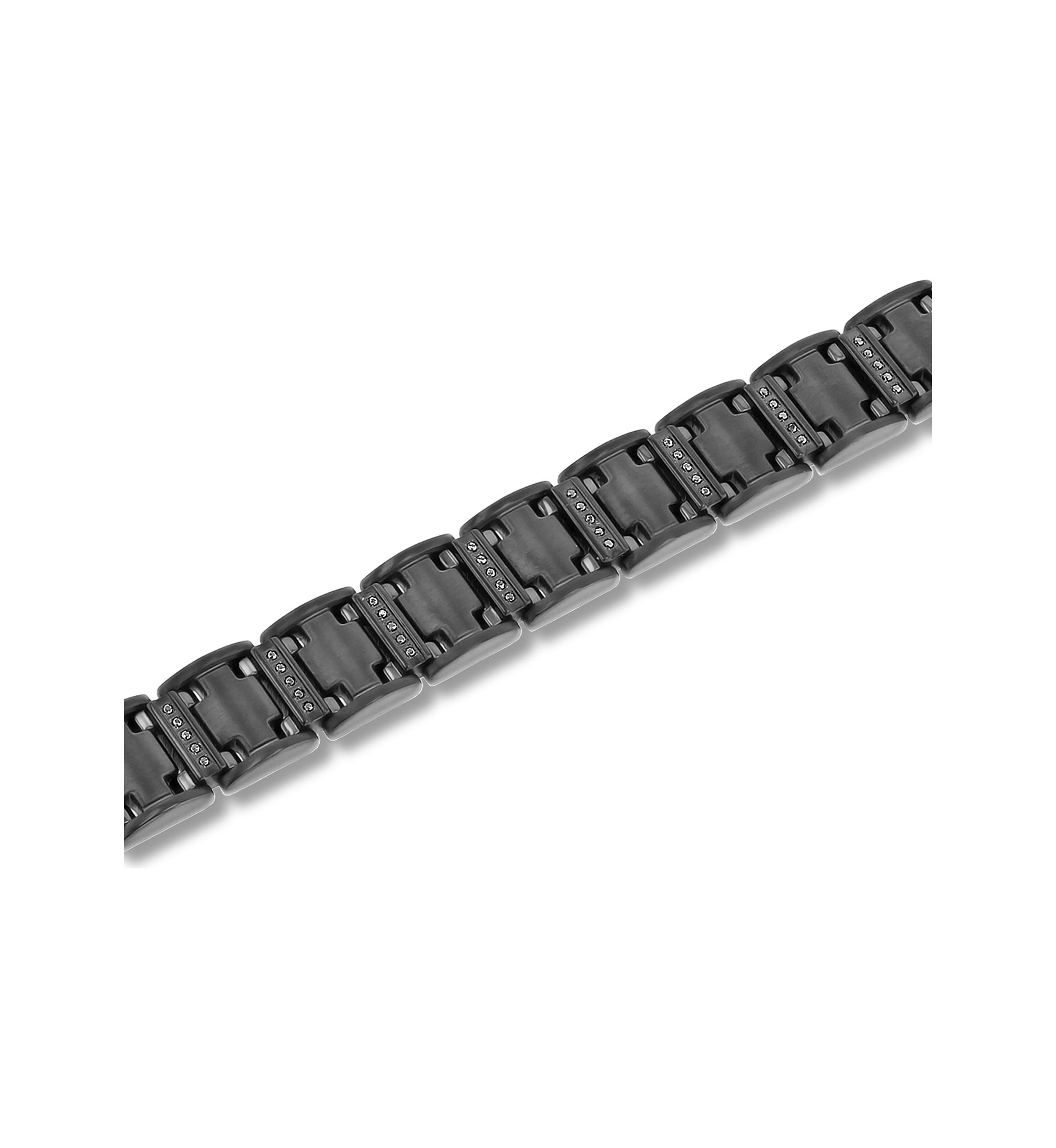1/2 ct. t.w. Black Diamond Link Bracelet in Black Stainless Steel