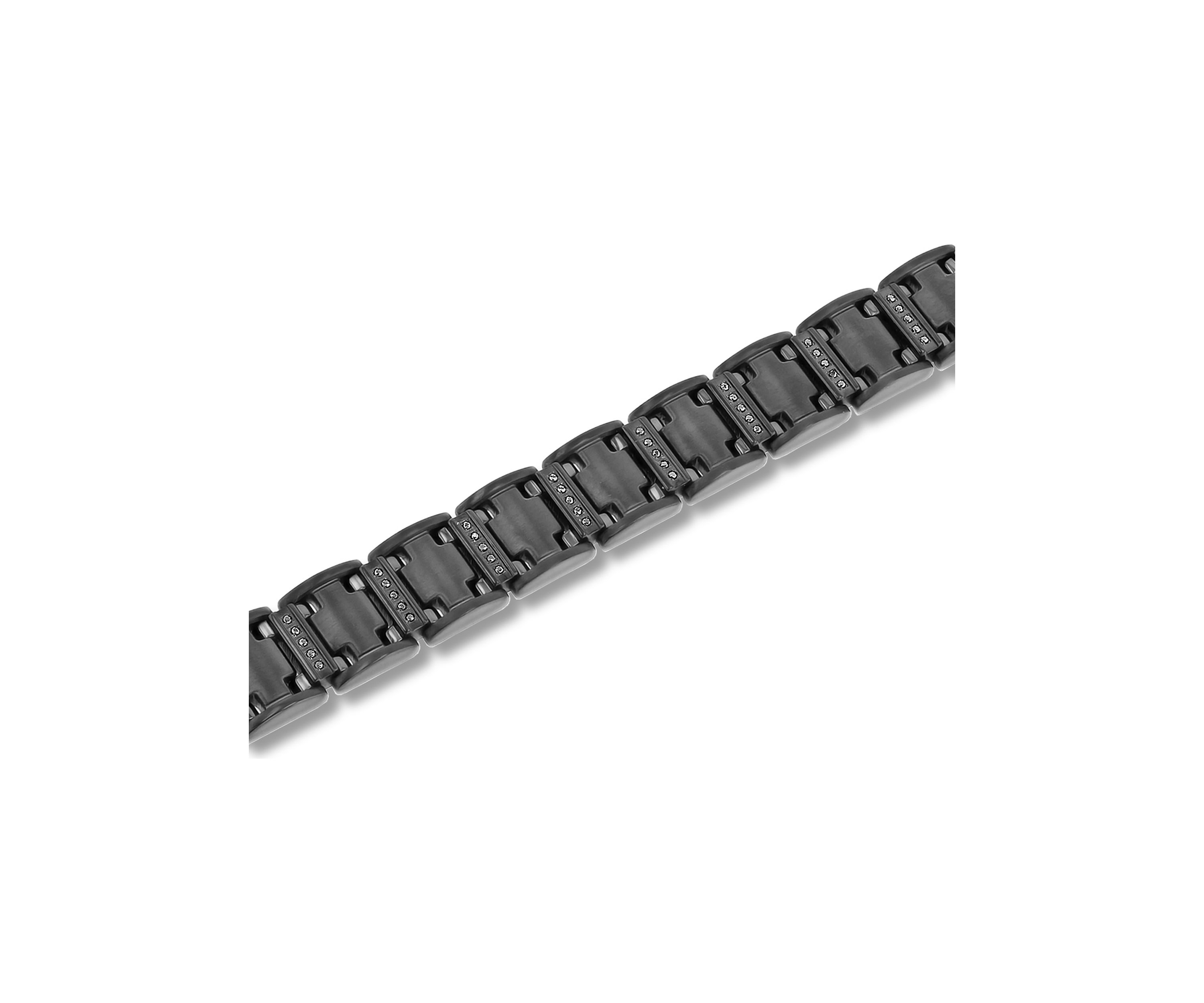 1/2 ct. t.w. Black Diamond Link Bracelet in Black Stainless Steel